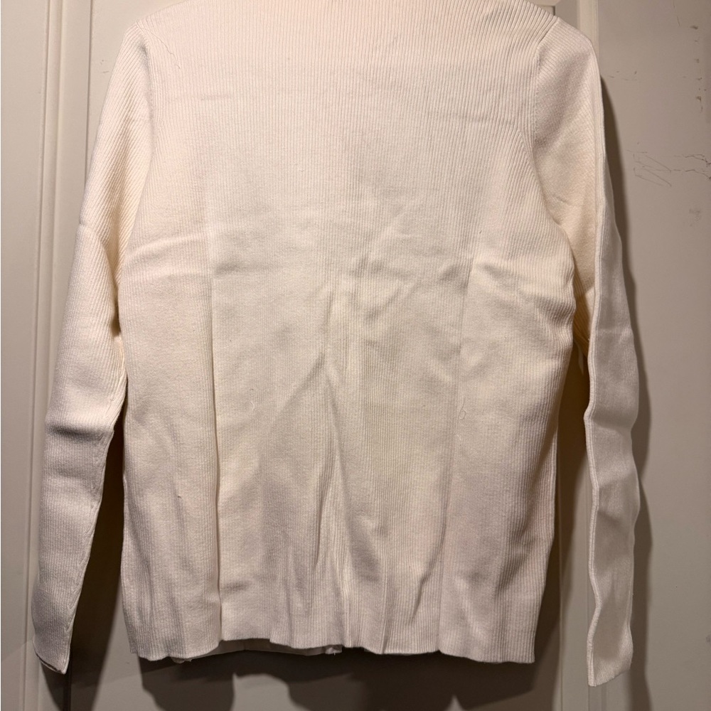 White Quilted Jacket with Silver Accents - Picture 5 of 7